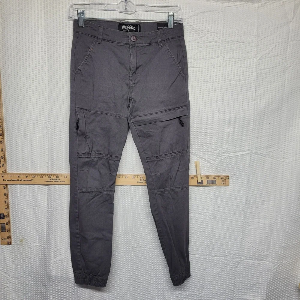 Mossimo Boys Gray Moto Jogger Pants Stretch Cargo Size 14